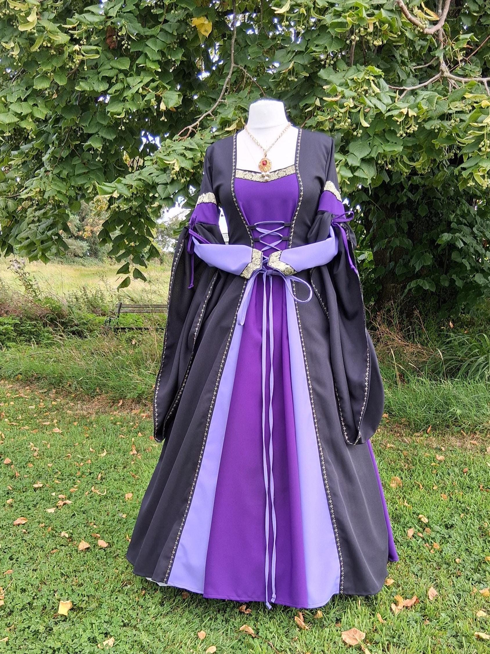 purple renaissance dress costume Womens Velvet Purple Renaissance Maiden Princess Elegant Dress Costume, Size: L