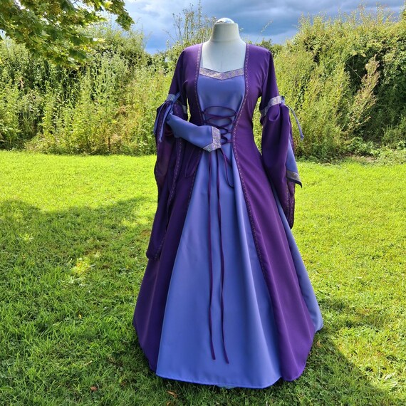 Medieval Dress, Made to Order, Renaissance Gown, Purple LARP Dress, Handfasting - Etsy Medieval Dress, Made to Order, Renaissance Gown, Purple LARP Dress, Handfasting - Etsy