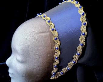 Capucha francesa azul, sombrero renacentista, Ana Bolena