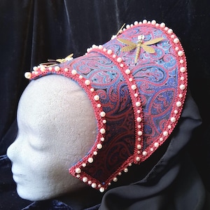 Dragonfly French Hood, Statement Piece, Renaissance Hat, Anne Boleyn, Tudors