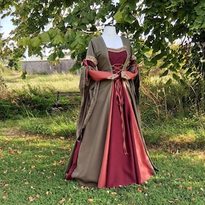 Fantasy Dress, Ready Made Size S - M, Autumn Renaissance Gown, LARP Dress, Medieval