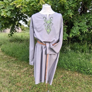 Grey Elven Tunic, Cotton Medieval Tunic, Made To Order, Elves, LARP Tunic
