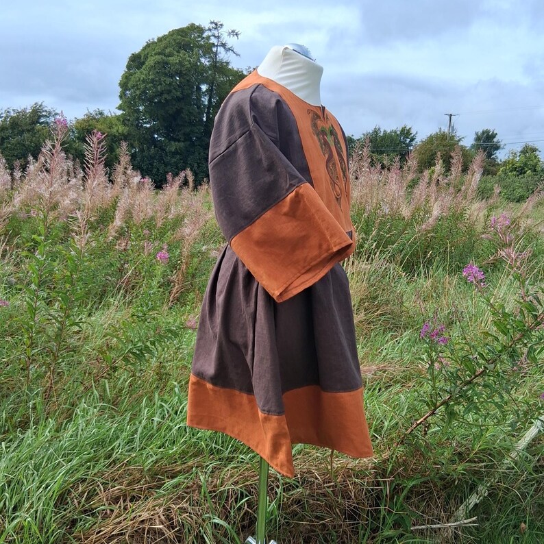 Embroidered Linen Viking Tunic: Medieval Norse LARP Costume - Etsy