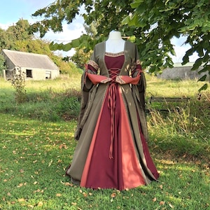 Medieval Fantasy Dress, Made To Order, Autumn Renaissance Gown, LARP Dress, Handfasting