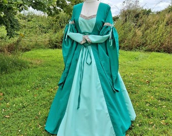 green and purple medieval dress Medieval Mini-Dress in Purple and Emerald Green Boogie Child