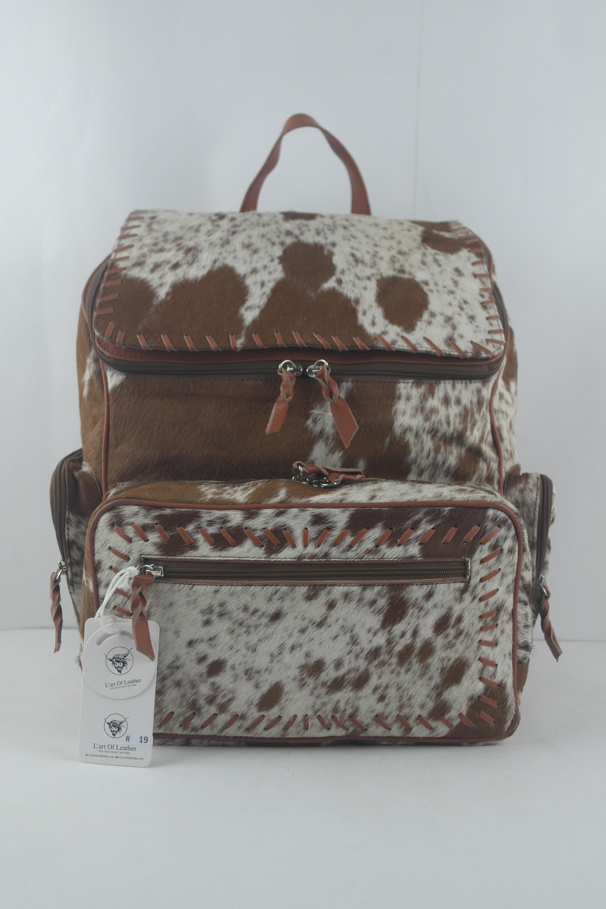 Heavy duty thick cow hide quality leather nap sack Cowhide Leather Large Capacity Vintage Brown Premium Backpack main image 3