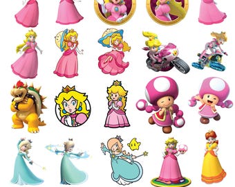Mario Princess Clipart Bundle: Peach, Daisy, Rosalina (PNG)