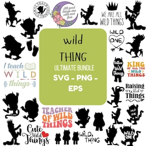 Instant Download Where The Wild Things Are SVG Bundle, Where The Wild Things Are Font, Where The Wild Things Are Birthday Digital File Only