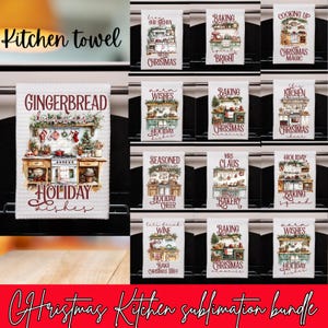 Funny Christmas Kitchen Towel PNG Design: Holiday Sublimation (Digital Download)