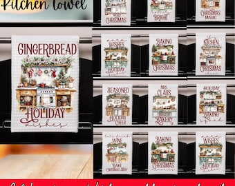 Funny Christmas Kitchen Towel PNG Design: Holiday Sublimation (Digital Download)