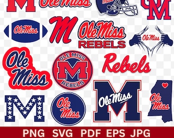 Ole Miss Rebels SVG PNG Clipart Bundle (Digital Download)