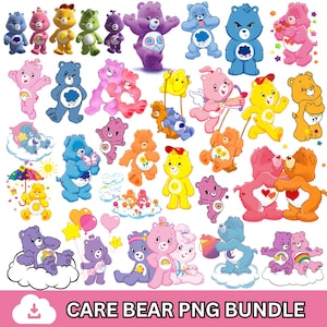 Care Bears  Png Bundle,Belly Badges Digital Files,Design File Silhouette Cameo Care,wish funshine super love Files,Funny Cartoons Clipart