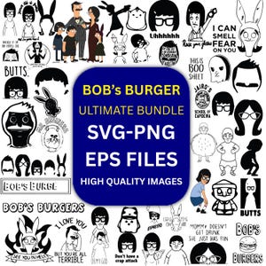 Bobs Burgers svg bundle,Bob&#39;s Burgers,bob burgers,svg bundle,Louise Belcher,Svg For Cricut,Tina Belcher,tv show svg,Designs,cutfiles,Clipart