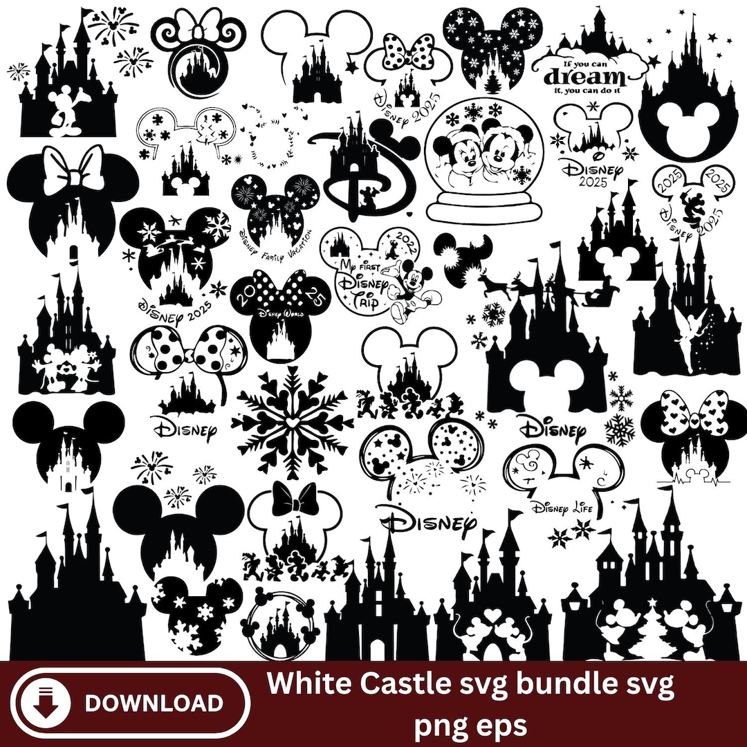 Castle SVG Bundle: Mickey Mouse, Princess, Magic Kingdom Designs - Etsy