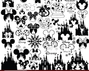 Schloss SVG Bundle: Micky Maus, Prinzessin, Magic Kingdom Designs