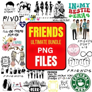 Friends font / friends png Bundle Friends Png,Clipart,Font Files,pngbundle layered files,png for cricut,Instant Download,Friends Rachel