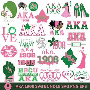 Alpha Kappa Alpha Svg,Aka svg/png,AKA letter svg,AKA sorority svg,1908 svg,Pink and green svg,Sisterhood svg,Rush svg,Greek svg,Sillhouette
