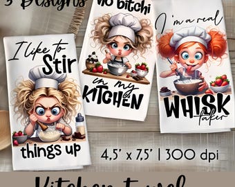 Funny Kitchen Quotes PNG Bundle | Baking Sublimation Designs (Digital Download)