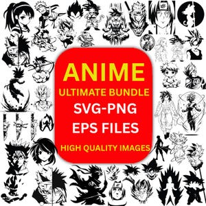 Anime Cut-Dateien, Anime Cut-Dateien für Circut, Anime Png-Bundle, Anime Png, Anime Vektor, Anime Craft