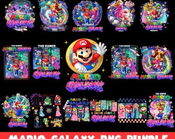 Paquete de más de 20 imágenes PNG de Super Mario Galaxy, imágenes prediseñadas PNG de Mario y sus amigos