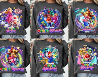 Super Mario Galaxy Shirt, Video Game Fan Gift, Retro 90s Graphic Tee, Super Mario Movie Sweatshirt, Galaxy Adventure Crewneck, Birthday Gift
