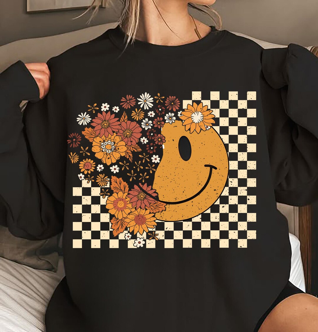 Floral Fall Smiley Face Png, Fall Png, Fall Pumpkin Png, Thanksgiving ...