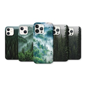 Custodia con paesaggio di pino, custodia per telefono artistica personalizzata, adatta a iPhone, Samsung, Pixel, elegante custodia protettiva stampata