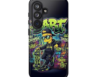 Graffiti Skater Boy Phone Case, Street Style Cartoon Character, Neon Urban Design Case for iPhone Samsung Pixel