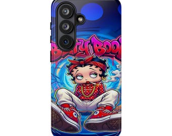Retro Cartoon Girl Phone Case, Graffiti Street Style Design, Vintage Aesthetic Character Case for iPhone Samsung Pixel