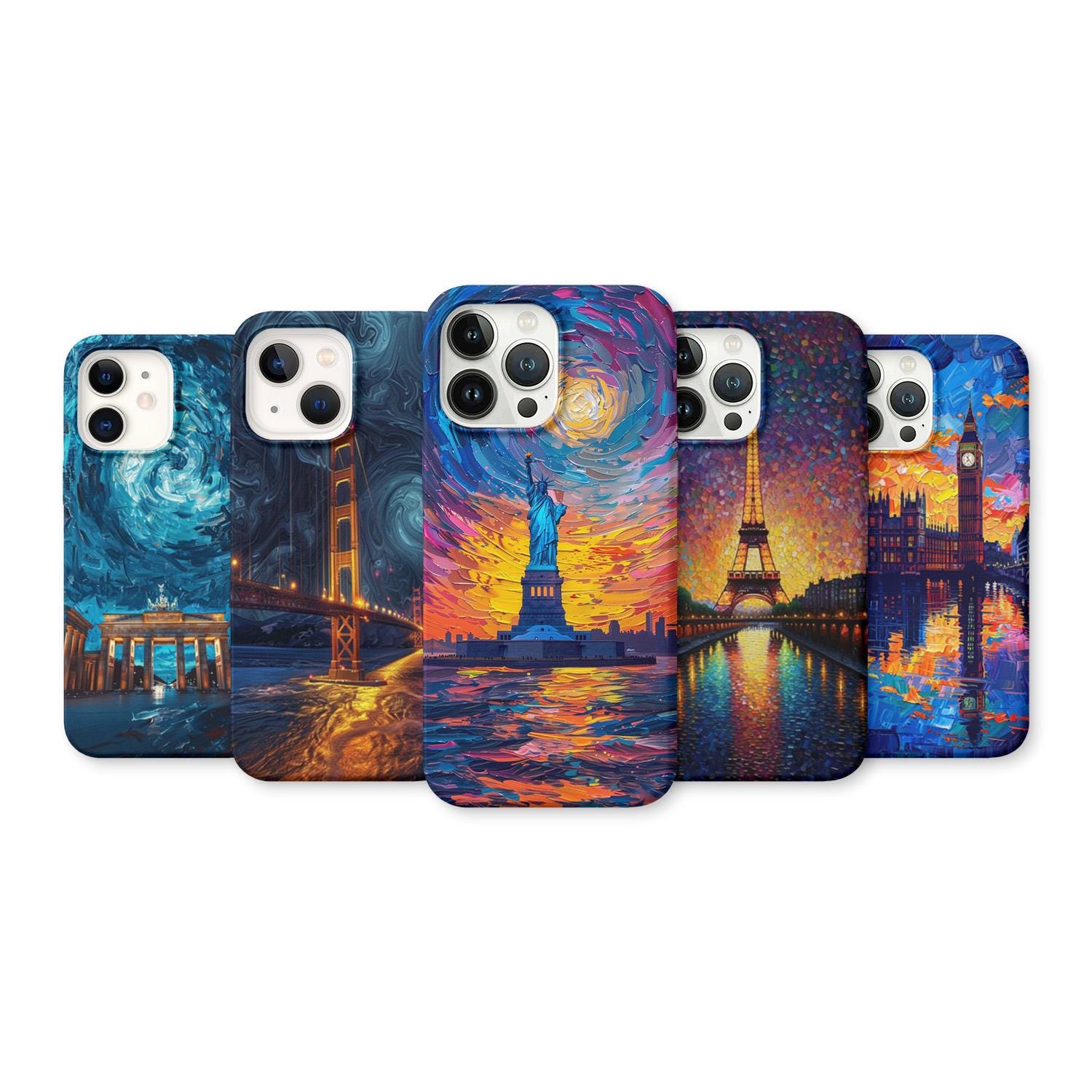 Coque de portable représentant les villes du monde, coques de téléphone personnalisées, Compatibles avec iPhone, Samsung, Pixel, élégante coque de protection imprimée
