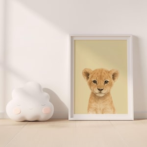 Baby Lion Nursery Wall Art | Safari Animal Printable | Instant Download