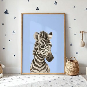 Zebra Nursery Print – Safari Animal Wall Art | Baby Animal Poster | Digital Download | Jungle Nursery Decor | Gender Neutral Baby Room