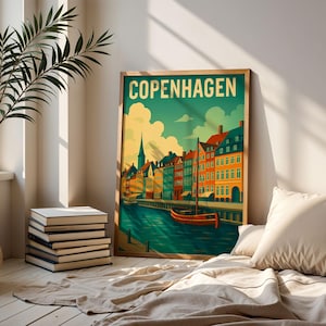 Copenhagen City Print | Digital Download | Danish Wall Art | Travel Poster | Scandinavian Decor | Instant Download