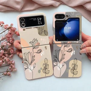 Custodia pieghevole in TPU morbido con motivo a pianta in pelle di lusso per Samsung Galaxy Z Flip6 Flip5 Flip4 Flip3