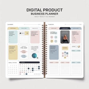 Digital Product Business Planner | Etsy Seller Planner | Digital Product Idea Organizer | Passive Income Tracker | Printable PDF