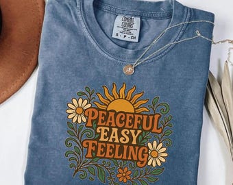 Hippie boho comfort kleuren T-shirt, retro hippie bloemen T-shirt, boho sunshine grafisch shirt, positive vibes cadeau, hippie cadeau