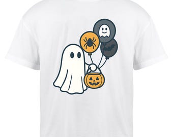 Ghost Halloween Clipart: Balloons & Pumpkin PNG - Digital Download