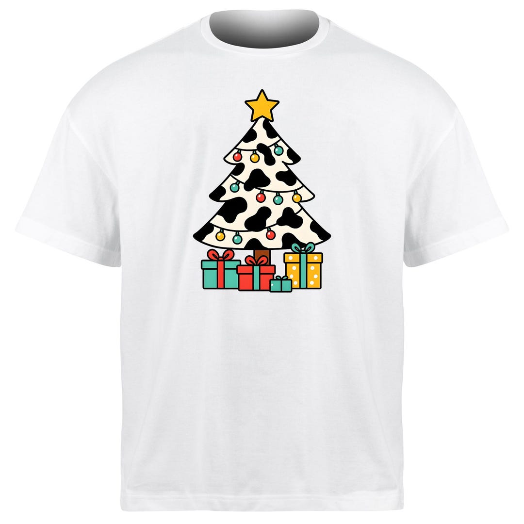 Western Christmas Cow Print Tree PNG – Country Holiday Decor Clipart ...