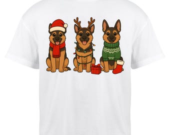 German Shepherd Christmas PNG: Santa, Reindeer, Sweater Dogs - Digital Download