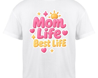 Mom Life PNG - roze en geel ontwerp - digitale download