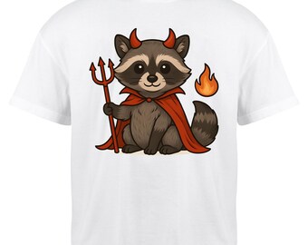 Mapache Diablo Halloween PNG - Descarga digital