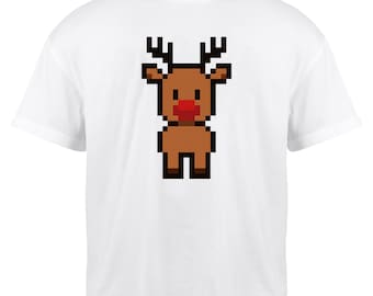 Rena Pixelada PNG – Clipart Natalino Retrô de 8 Bits do Rudolph – Download Digital