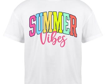 Vibraciones de verano neón PNG: Diseño de sublimación retro - Descarga digital