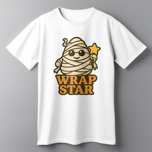 Wrap Star PNG – Cute Mummy Star Halloween Clipart – Funny Halloween Sublimation Design