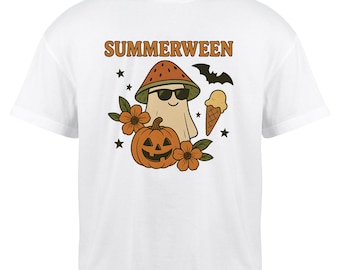 Summerween Ghost PNG: Retro Halloween Watermelon Clipart - Digital Download