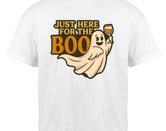Funny Halloween Ghost PNG: "Just Here for the Boo" Sublimation Design - Digital Download