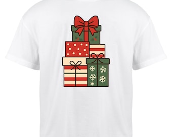 Christmas Gift Stack PNG: Festive Holiday Presents with Bows – Digital Download