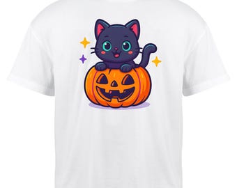 Halloween Black Cat Pumpkin PNG - Digital Download