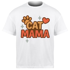 Cat Mama PNG – Funny Cat Lover Shirt Design – Cute Digital Download for Sublimation
