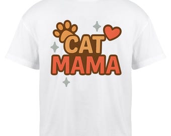 Cat Mama PNG: Design de camiseta engraçada para amante de gatos - Download digital